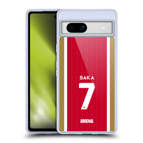 Arsenal FC 2023/24 Players Home Kit Bukayo Saka Soft Gel Case for Google Pixel 7a