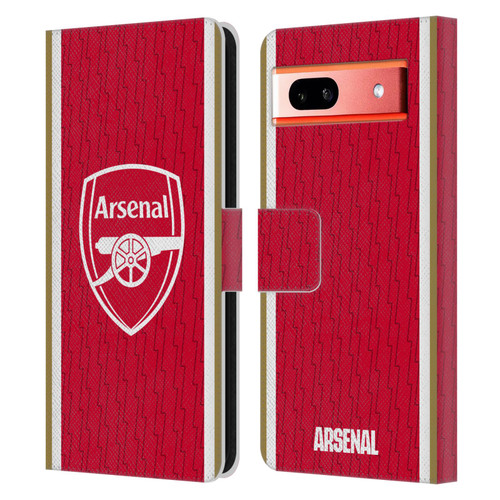 Arsenal FC 2023/24 Crest Kit Home Leather Book Wallet Case Cover For Google Pixel 7a