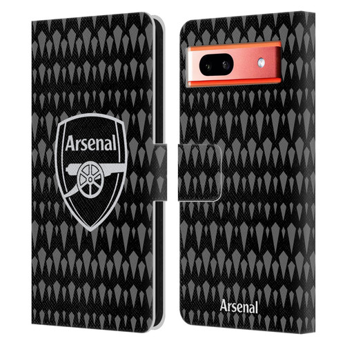 Arsenal FC 2023/24 Crest Kit Home Goalkeeper Leather Book Wallet Case Cover For Google Pixel 7a