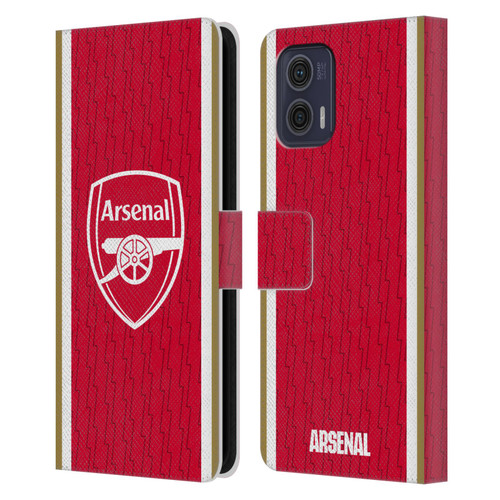 Arsenal FC 2023/24 Crest Kit Home Leather Book Wallet Case Cover For Motorola Moto G73 5G