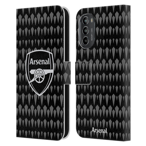 Arsenal FC 2023/24 Crest Kit Home Goalkeeper Leather Book Wallet Case Cover For Motorola Moto G82 5G