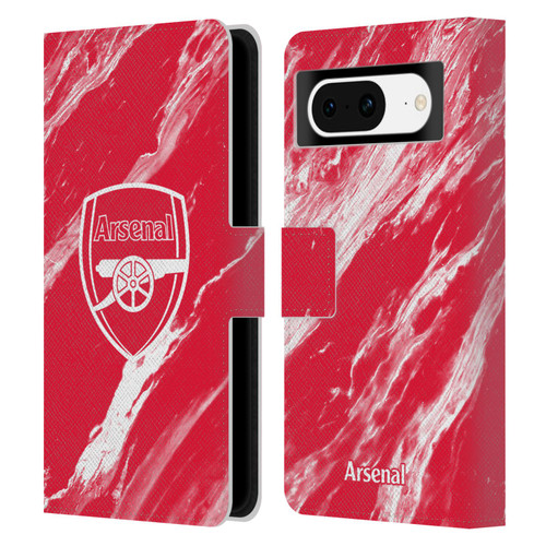 Arsenal FC Crest Patterns Red Marble Leather Book Wallet Case Cover For Google Pixel 8