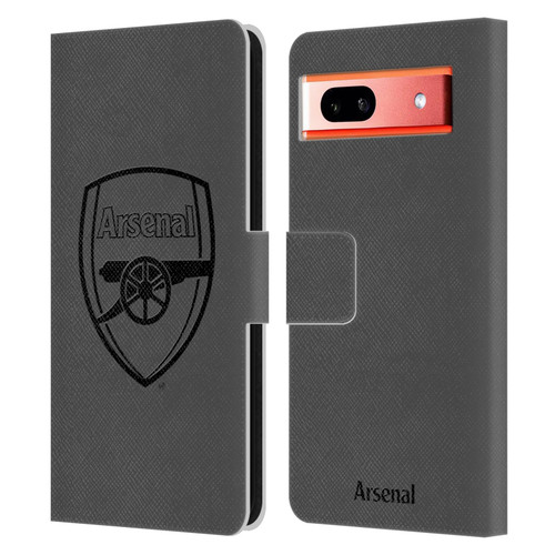 Arsenal FC Crest 2 Black Logo Leather Book Wallet Case Cover For Google Pixel 7a