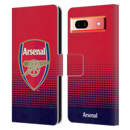 Arsenal FC Crest 2 Fade Leather Book Wallet Case Cover For Google Pixel 7a