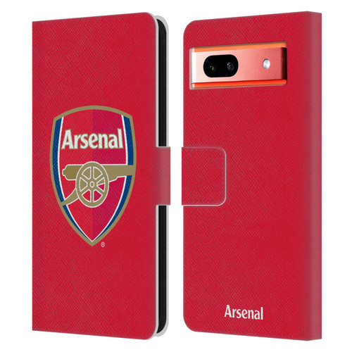 Arsenal FC Crest 2 Full Colour Red Leather Book Wallet Case Cover For Google Pixel 7a