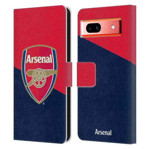 Arsenal FC Crest 2 Red & Blue Logo Leather Book Wallet Case Cover For Google Pixel 7a