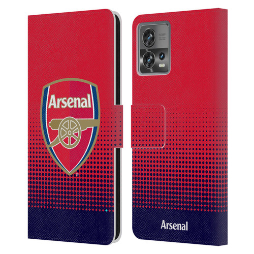 Arsenal FC Crest 2 Fade Leather Book Wallet Case Cover For Motorola Moto Edge 30 Fusion