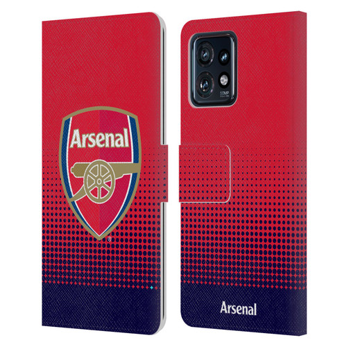 Arsenal FC Crest 2 Fade Leather Book Wallet Case Cover For Motorola Moto Edge 40 Pro