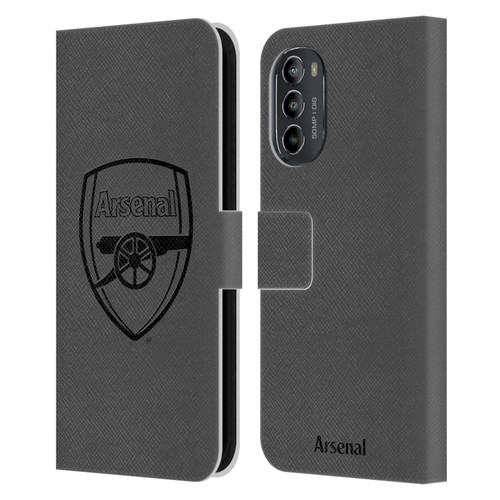 Arsenal FC Crest 2 Black Logo Leather Book Wallet Case Cover For Motorola Moto G82 5G