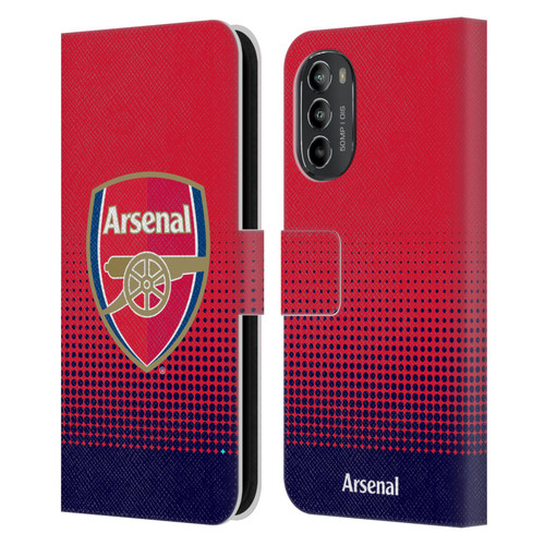 Arsenal FC Crest 2 Fade Leather Book Wallet Case Cover For Motorola Moto G82 5G