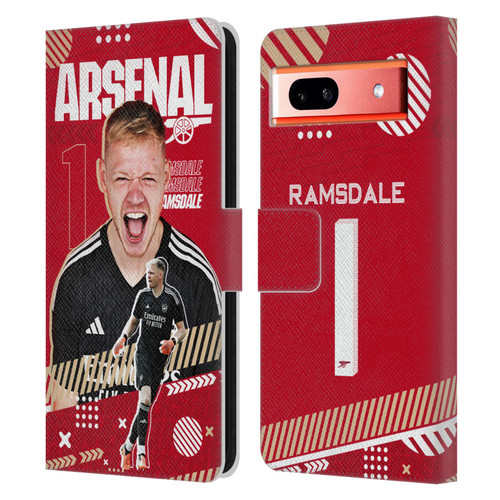 Arsenal FC 2023/24 First Team Aaron Ramsdale Leather Book Wallet Case Cover For Google Pixel 7a