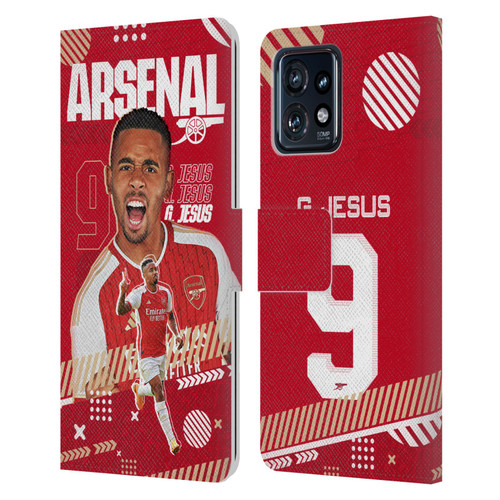 Arsenal FC 2023/24 First Team Gabriel Jesus Leather Book Wallet Case Cover For Motorola Moto Edge 40 Pro