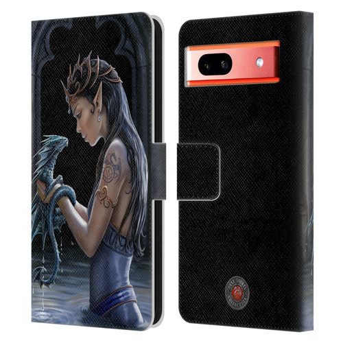 Anne Stokes Dragon Friendship Water Leather Book Wallet Case Cover For Google Pixel 7a