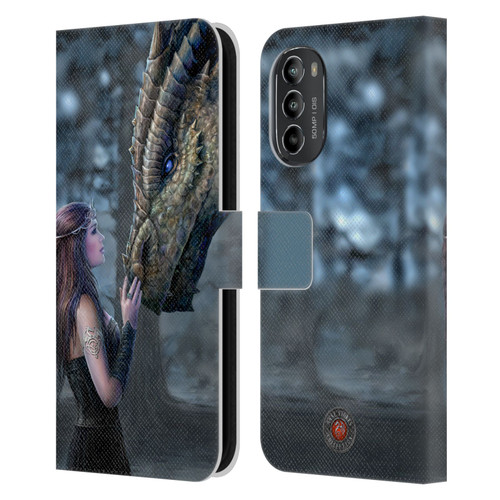 Anne Stokes Dragon Friendship Once Upon A Time Leather Book Wallet Case Cover For Motorola Moto G82 5G
