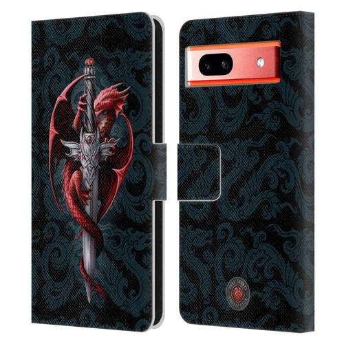 Anne Stokes Dragons Dagger Leather Book Wallet Case Cover For Google Pixel 7a