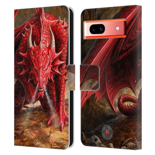 Anne Stokes Dragons Lair Leather Book Wallet Case Cover For Google Pixel 7a