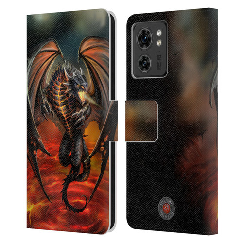 Anne Stokes Dragons Lava Leather Book Wallet Case Cover For Motorola Moto Edge 40