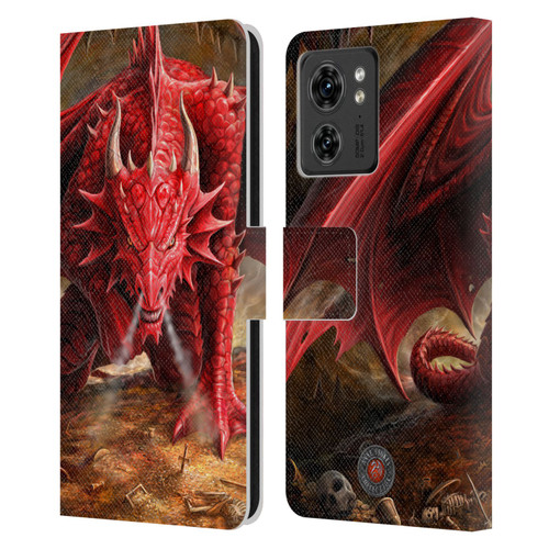 Anne Stokes Dragons Lair Leather Book Wallet Case Cover For Motorola Moto Edge 40
