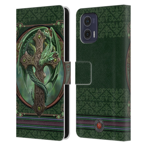 Anne Stokes Dragons Woodland Guardian Leather Book Wallet Case Cover For Motorola Moto G73 5G
