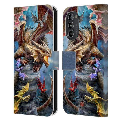 Anne Stokes Dragons 4 Clan Leather Book Wallet Case Cover For Motorola Moto G82 5G