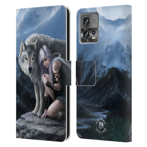 Anne Stokes Wolves Protector Leather Book Wallet Case Cover For Motorola Moto Edge 30 Fusion
