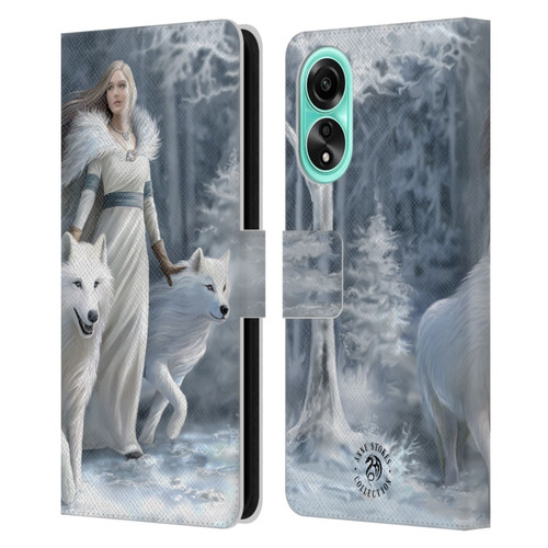 Anne Stokes Wolves Winter Guardians Leather Book Wallet Case Cover For OPPO A78 4G