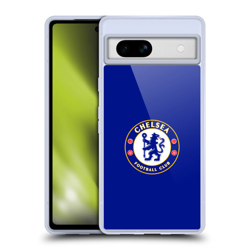 Chelsea Football Club Crest Plain Blue Soft Gel Case for Google Pixel 7a