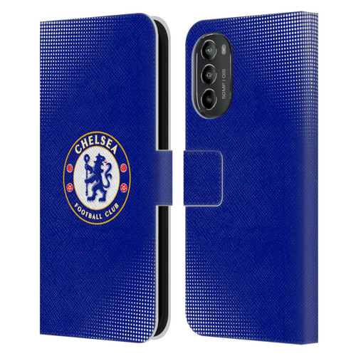 Chelsea Football Club Crest Halftone Leather Book Wallet Case Cover For Motorola Moto G82 5G