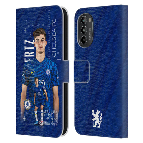Chelsea Football Club 2021/22 First Team Kai Havertz Leather Book Wallet Case Cover For Motorola Moto G82 5G