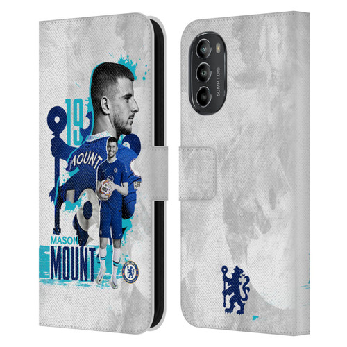 Chelsea Football Club 2022/23 First Team Mason Mount Leather Book Wallet Case Cover For Motorola Moto G82 5G