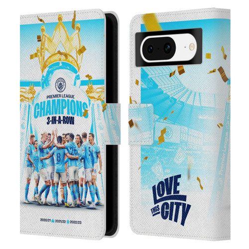 Manchester City Man City FC 2023 Champions Team Poster Leather Book Wallet Case Cover For Google Pixel 8