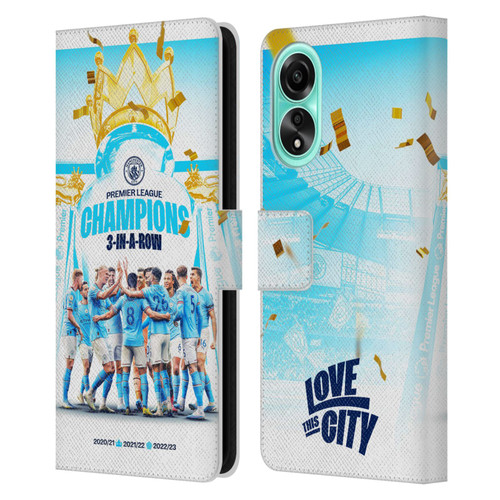 Manchester City Man City FC 2023 Champions Team Poster Leather Book Wallet Case Cover For OPPO A78 4G
