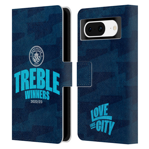 Manchester City Man City FC 2023 Treble Winners Graphics Leather Book Wallet Case Cover For Google Pixel 8
