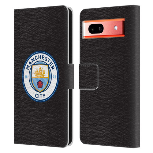 Manchester City Man City FC Badge Black Full Colour Leather Book Wallet Case Cover For Google Pixel 7a