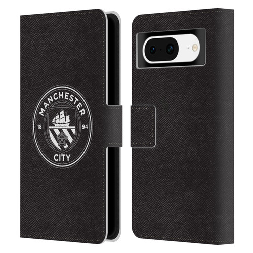 Manchester City Man City FC Badge Black White Mono Leather Book Wallet Case Cover For Google Pixel 8