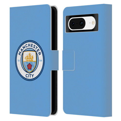 Manchester City Man City FC Badge Blue Full Colour Leather Book Wallet Case Cover For Google Pixel 8