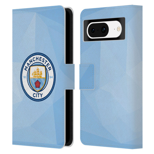 Manchester City Man City FC Badge Geometric Blue Full Colour Leather Book Wallet Case Cover For Google Pixel 8