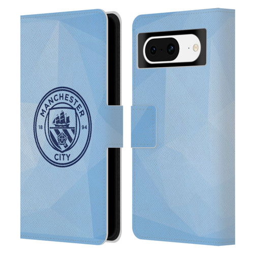 Manchester City Man City FC Badge Geometric Blue Obsidian Mono Leather Book Wallet Case Cover For Google Pixel 8