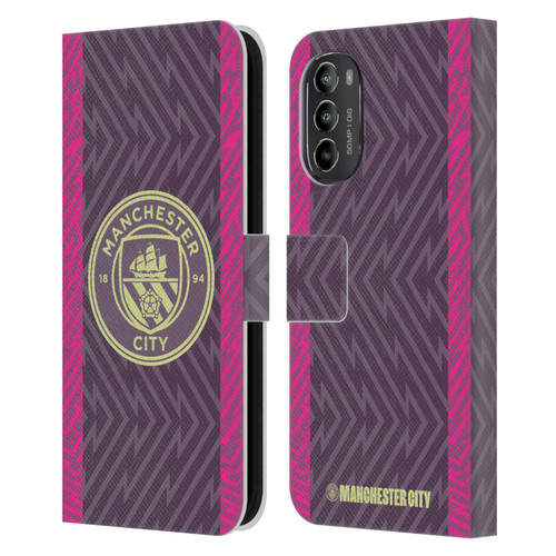 Manchester City Man City FC 2023/24 Badge Kit Home Goalkeeper Leather Book Wallet Case Cover For Motorola Moto G82 5G