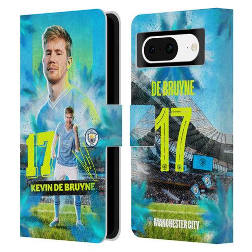 Manchester City Man City FC 2023/24 First Team Kevin De Bruyne Leather Book Wallet Case Cover For Google Pixel 8