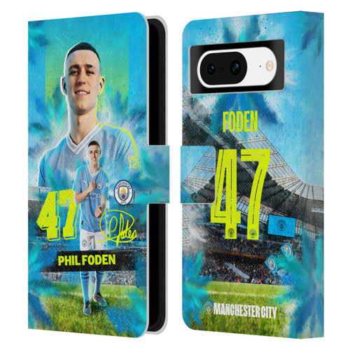 Manchester City Man City FC 2023/24 First Team Phil Foden Leather Book Wallet Case Cover For Google Pixel 8