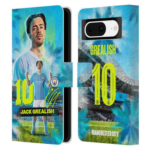 Manchester City Man City FC 2023/24 First Team Jack Grealish Leather Book Wallet Case Cover For Google Pixel 8