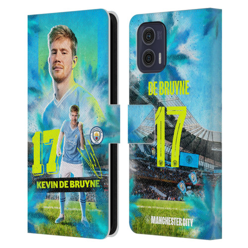 Manchester City Man City FC 2023/24 First Team Kevin De Bruyne Leather Book Wallet Case Cover For Motorola Moto G73 5G