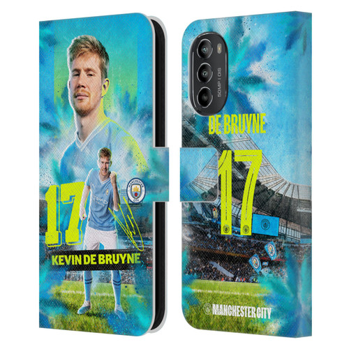 Manchester City Man City FC 2023/24 First Team Kevin De Bruyne Leather Book Wallet Case Cover For Motorola Moto G82 5G