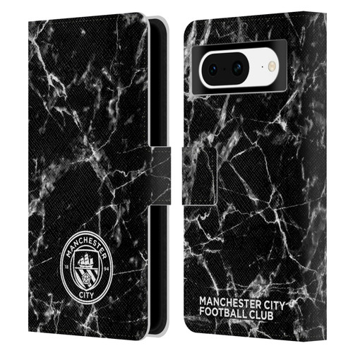 Manchester City Man City FC Marble Badge Black White Mono Leather Book Wallet Case Cover For Google Pixel 8