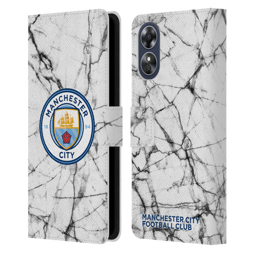 Manchester City Man City FC Marble Badge Full Colour Leather Book Wallet Case Cover For OPPO A17