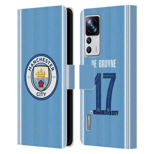Manchester City Man City FC 2023/24 Players Home Kit Kevin De Bruyne Leather Book Wallet Case Cover For Xiaomi 12T Pro