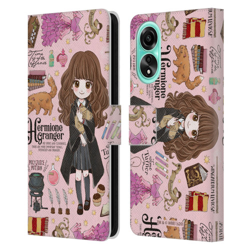Harry Potter Deathly Hallows XXXVII Hermione Pattern Leather Book Wallet Case Cover For OPPO A78 4G