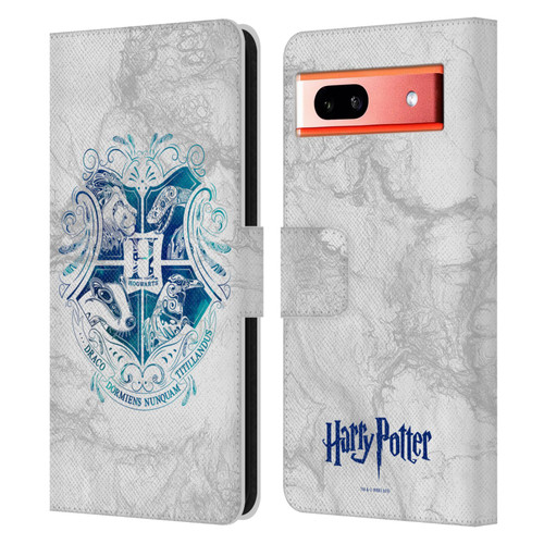 Harry Potter Deathly Hallows IX Hogwarts Aguamenti Leather Book Wallet Case Cover For Google Pixel 7a