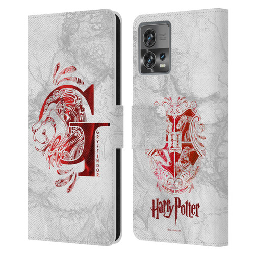 Harry Potter Deathly Hallows IX Gryffindor Aguamenti Leather Book Wallet Case Cover For Motorola Moto Edge 30 Fusion